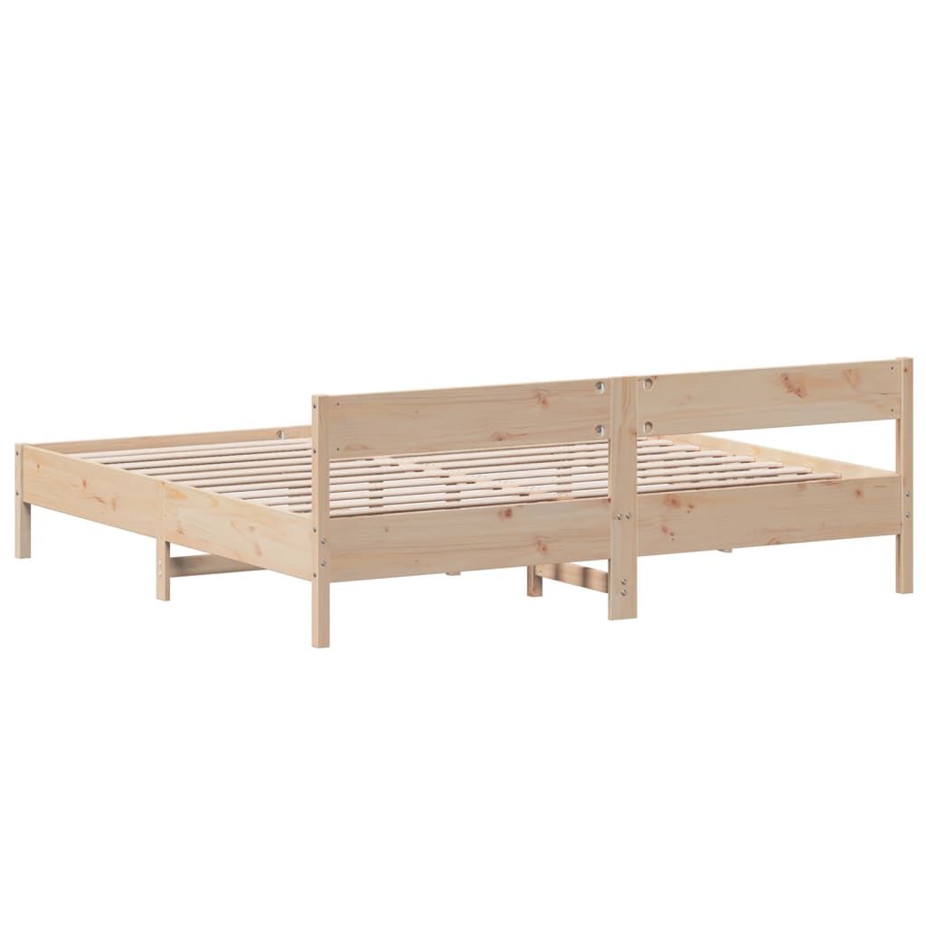 Bed Frame without Mattress 183x203 cm King Solid Wood Pine Price