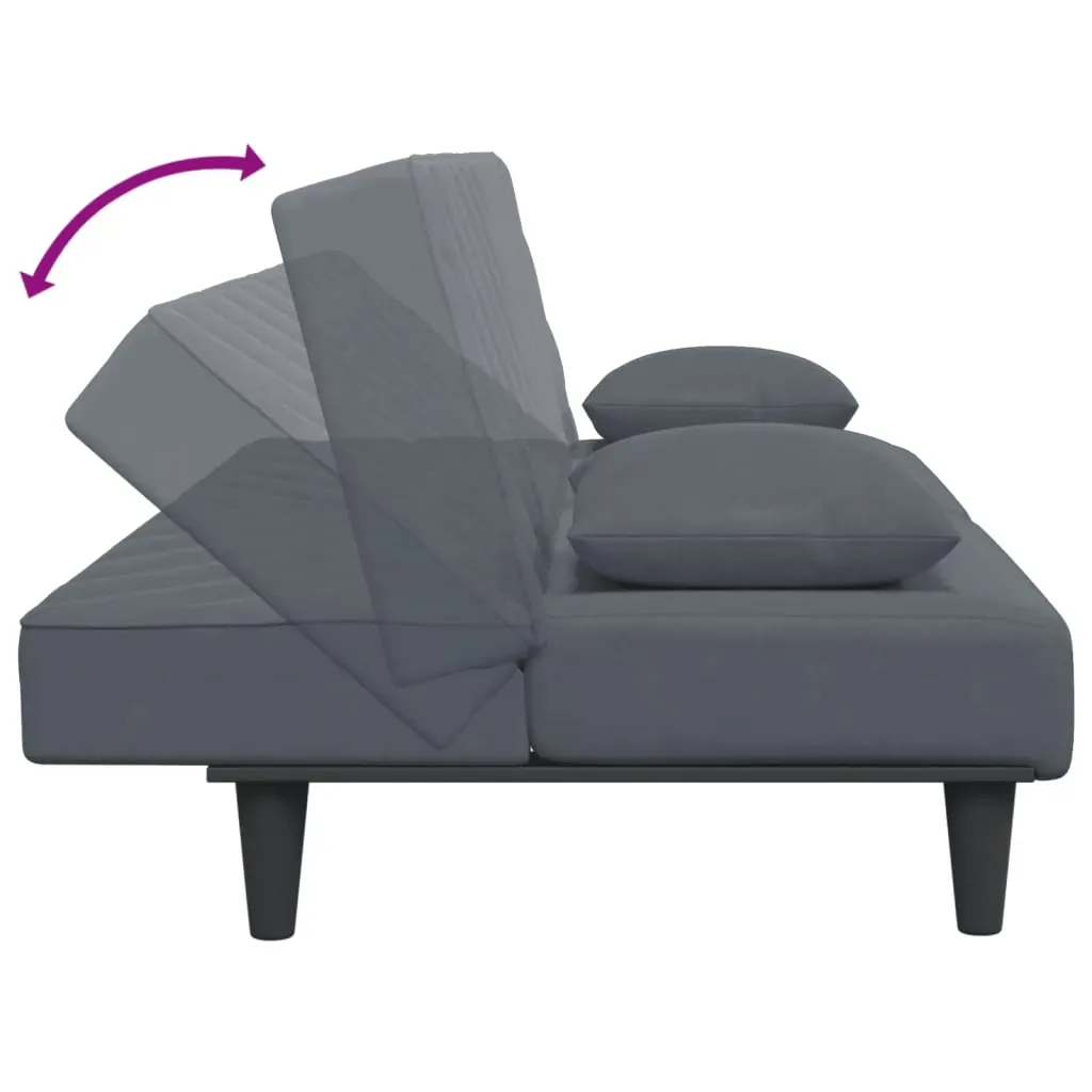 2 Piece Sofa Set with Pillows Dark Grey Velvet Price