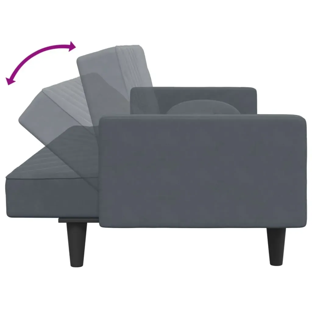 2 Piece Sofa Set with Pillows Dark Grey Velvet Price