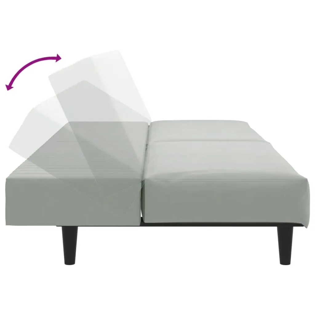 2 Piece Sofa Set Light Grey Velvet Price