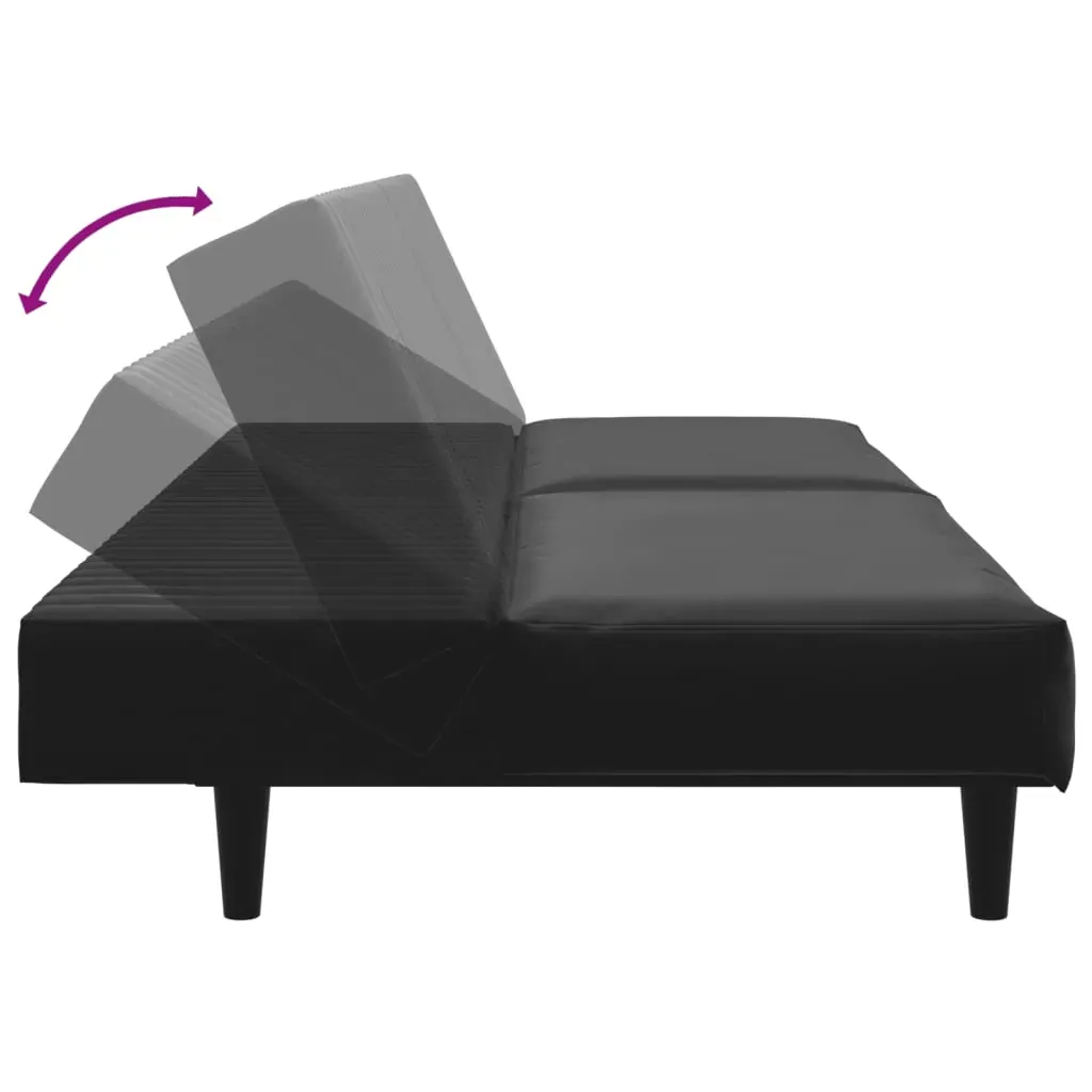 2 Piece Sofa Set Black Faux Leather Price