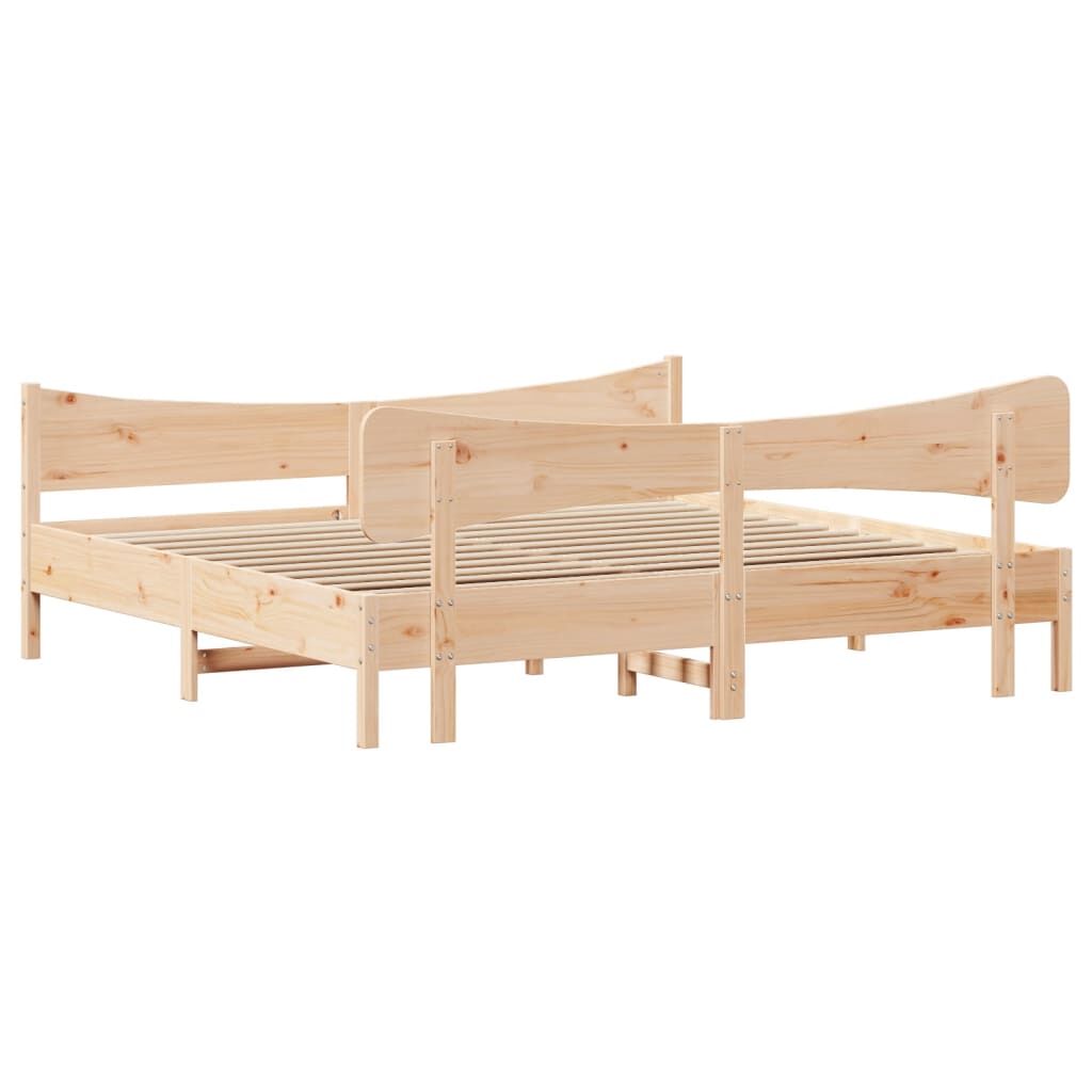 Bed Frame without Mattress 183x203 cm King Solid Wood Pine Price