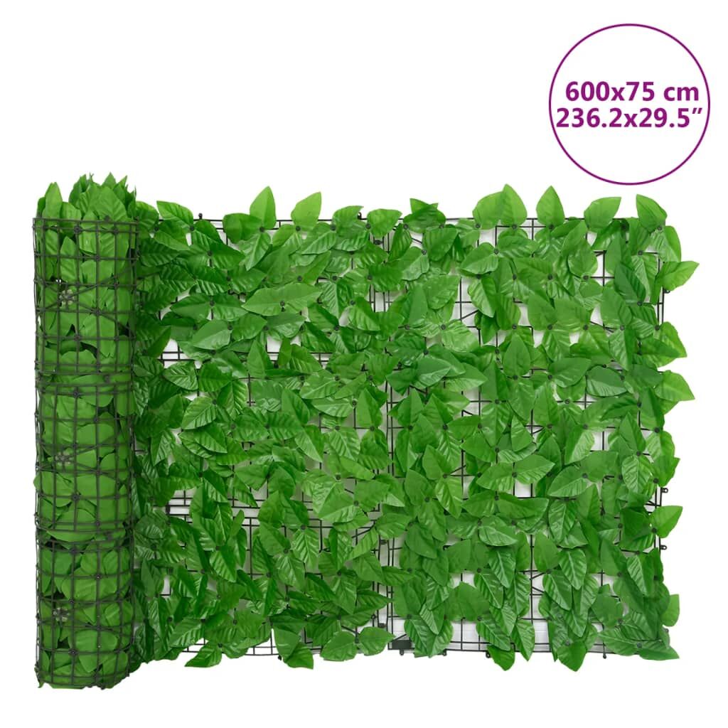 Balcony Privacy Screen with Green Leaves 600x75 cm Price