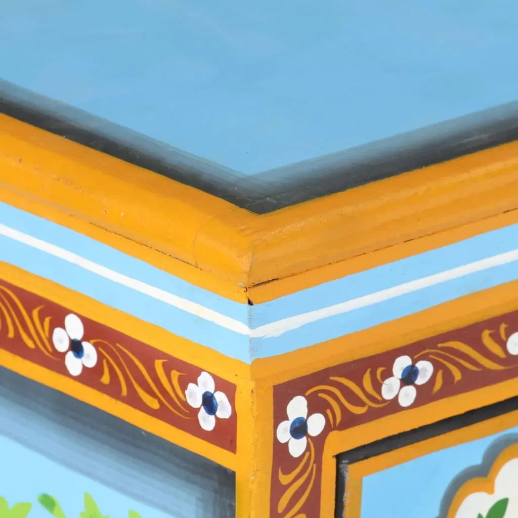 Hand-Painted Sideboard Multicolour 110x30x76cm Solid Mango Wood Price