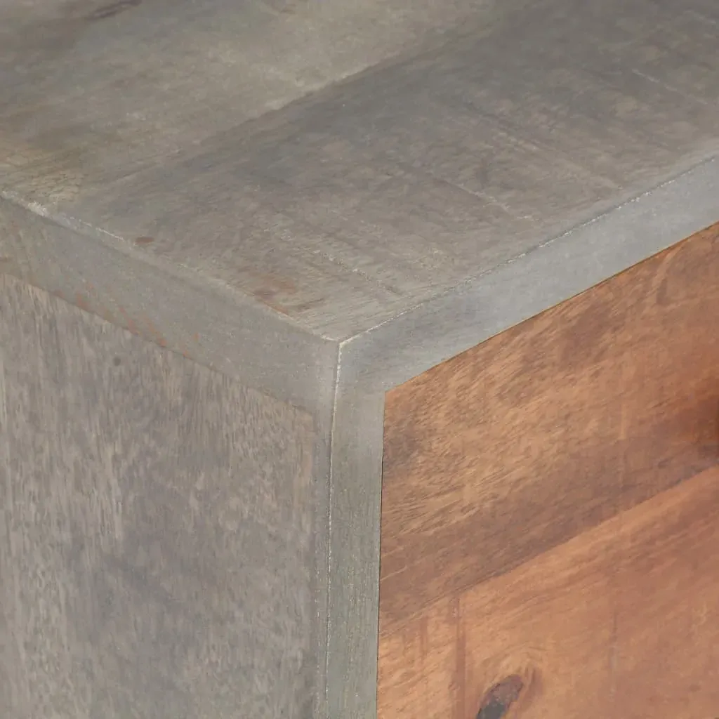 Bedside Cabinet Grey 40x30x50 cm Solid Rough Mango Wood Price