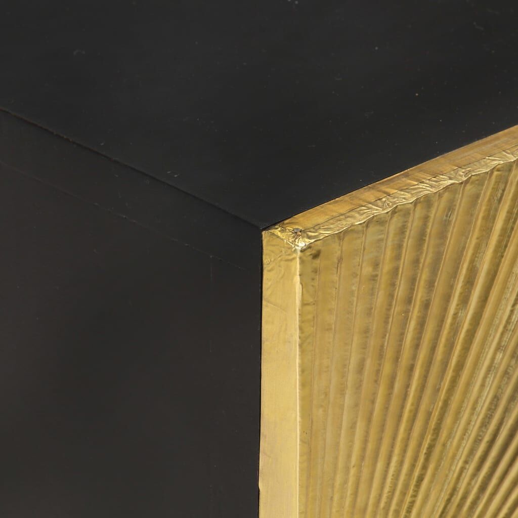 Bedside Cabinet with Brass Front 40x30x50 cm Solid Mango Wood Price