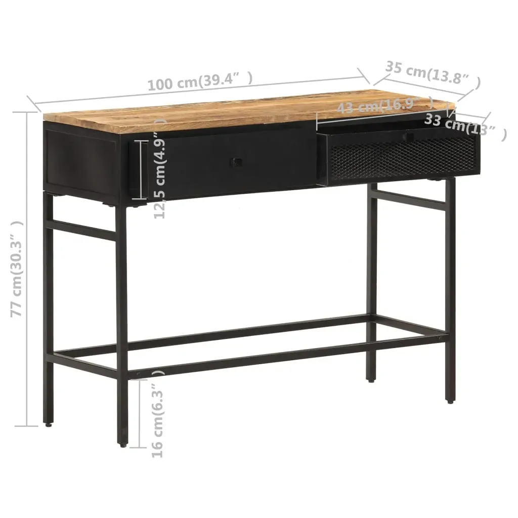 Sideboard 100x35x77 cm Solid Rough Mango Wood Price