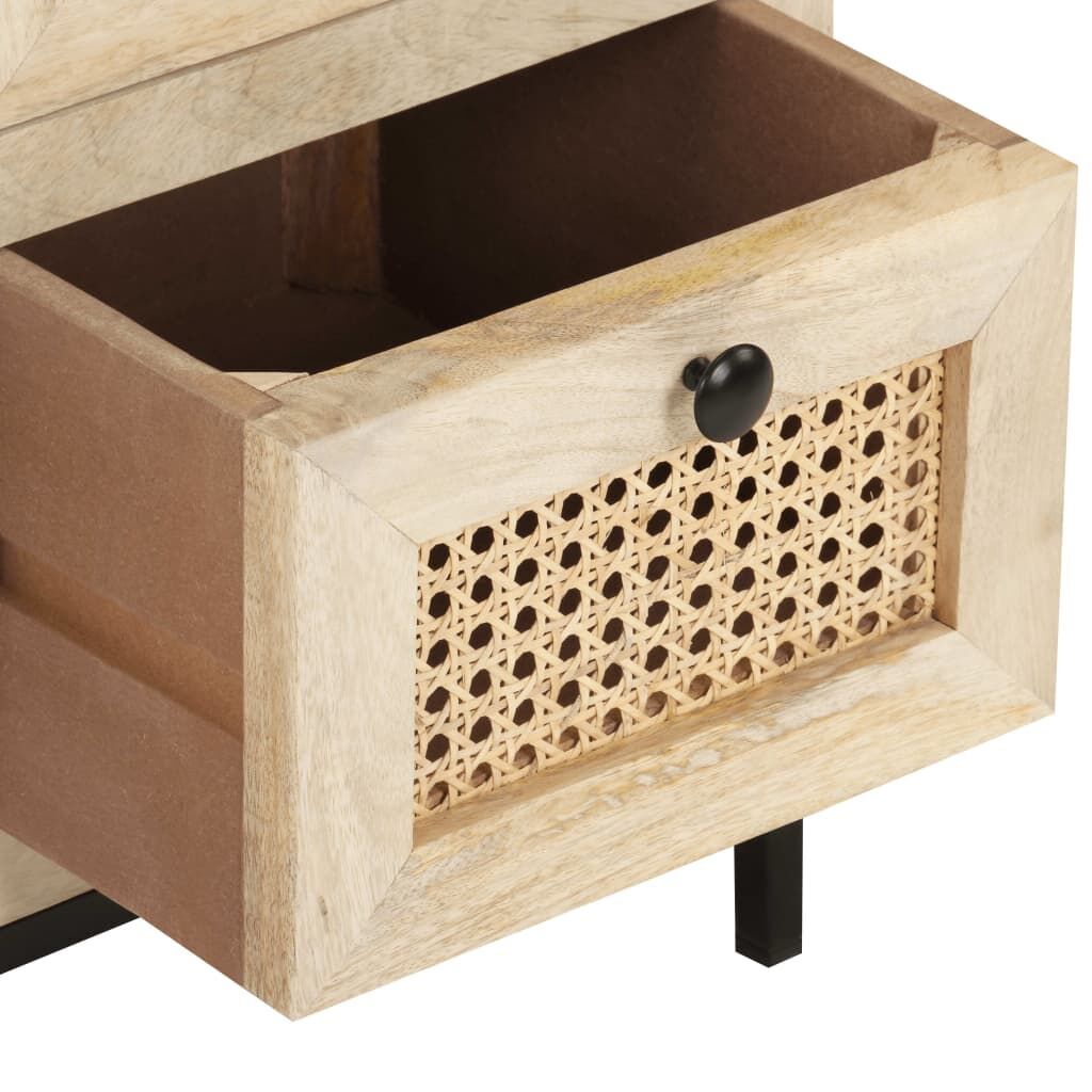 Sideboard 60x35x70 cm Solid Mango Wood and Natural Cane Price