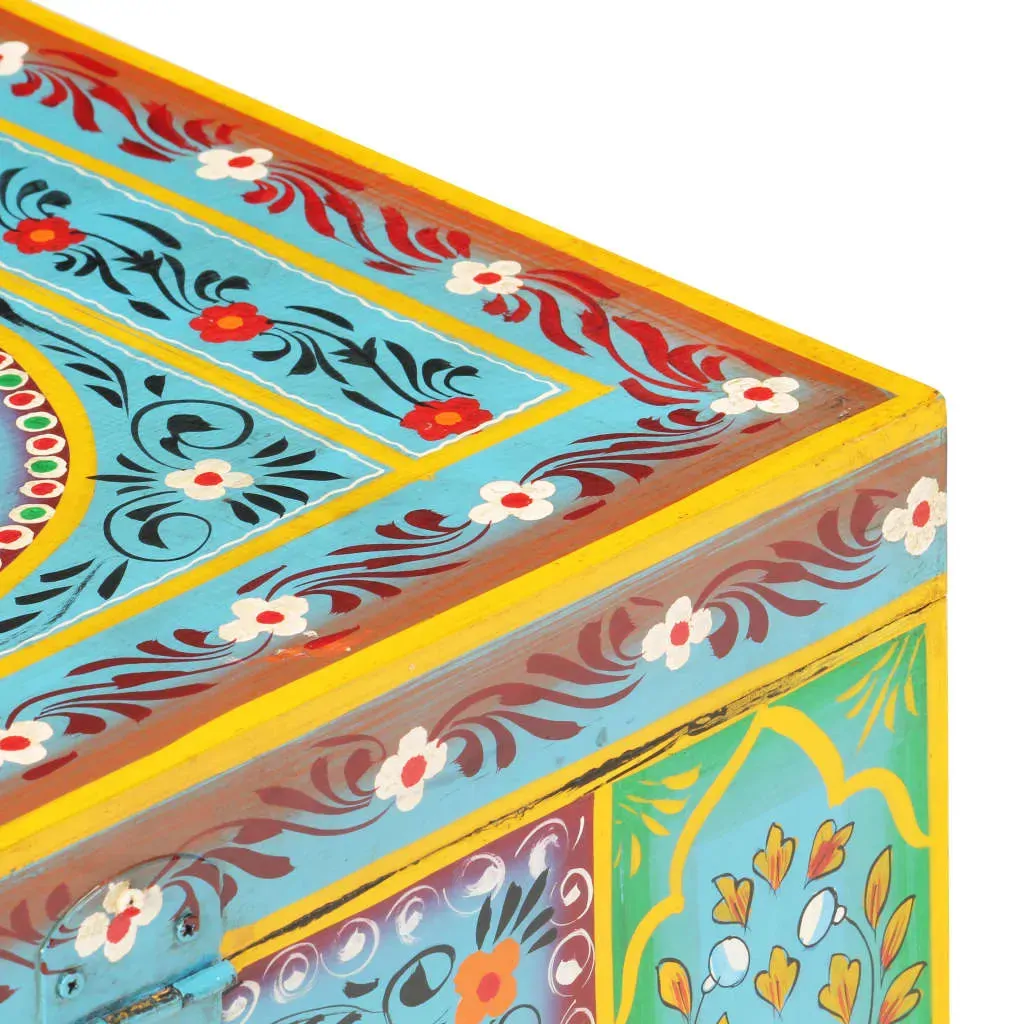 Hand Painted Storage Box 50x40x40 cm Solid Mango Wood Price