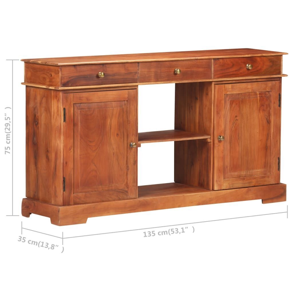 Sideboard 135x35x75 cm Solid Acacia Wood Price