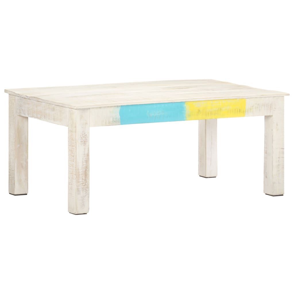 Coffee Table White 110x60x45 cm Solid Mango Wood Price