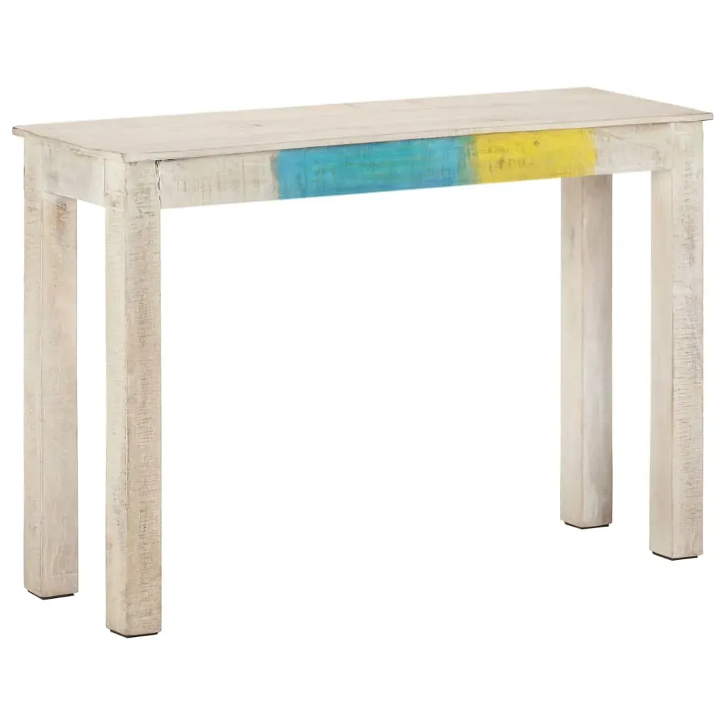 Console Table White 115x35x77 cm Rough Mango Wood Price