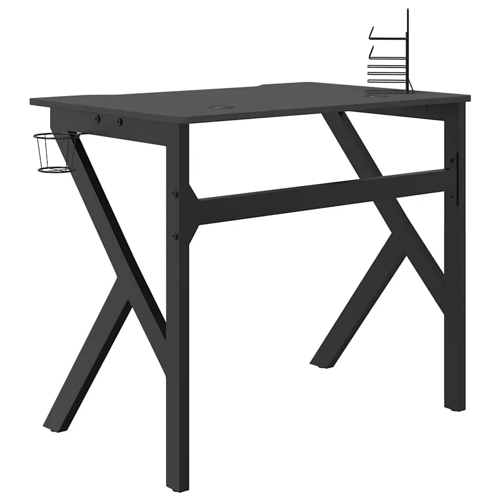 Gaming Desk with K Shape Legs Black 90x60x75 cm Price