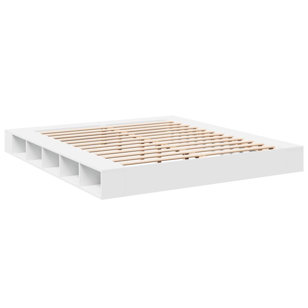 Bed Frame without Mattress White 183x203 cm King Price