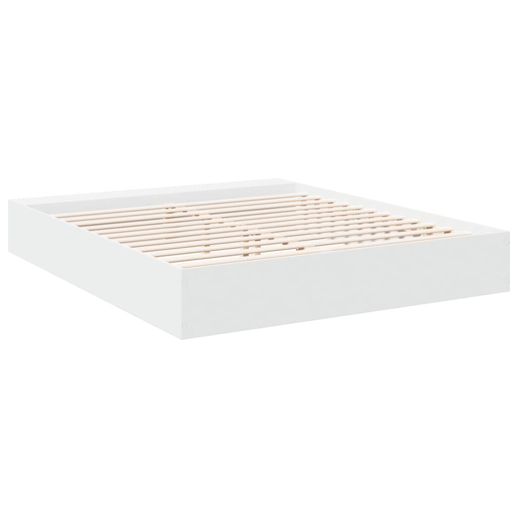Bed Frame without Mattress White 183x203 cm King Price