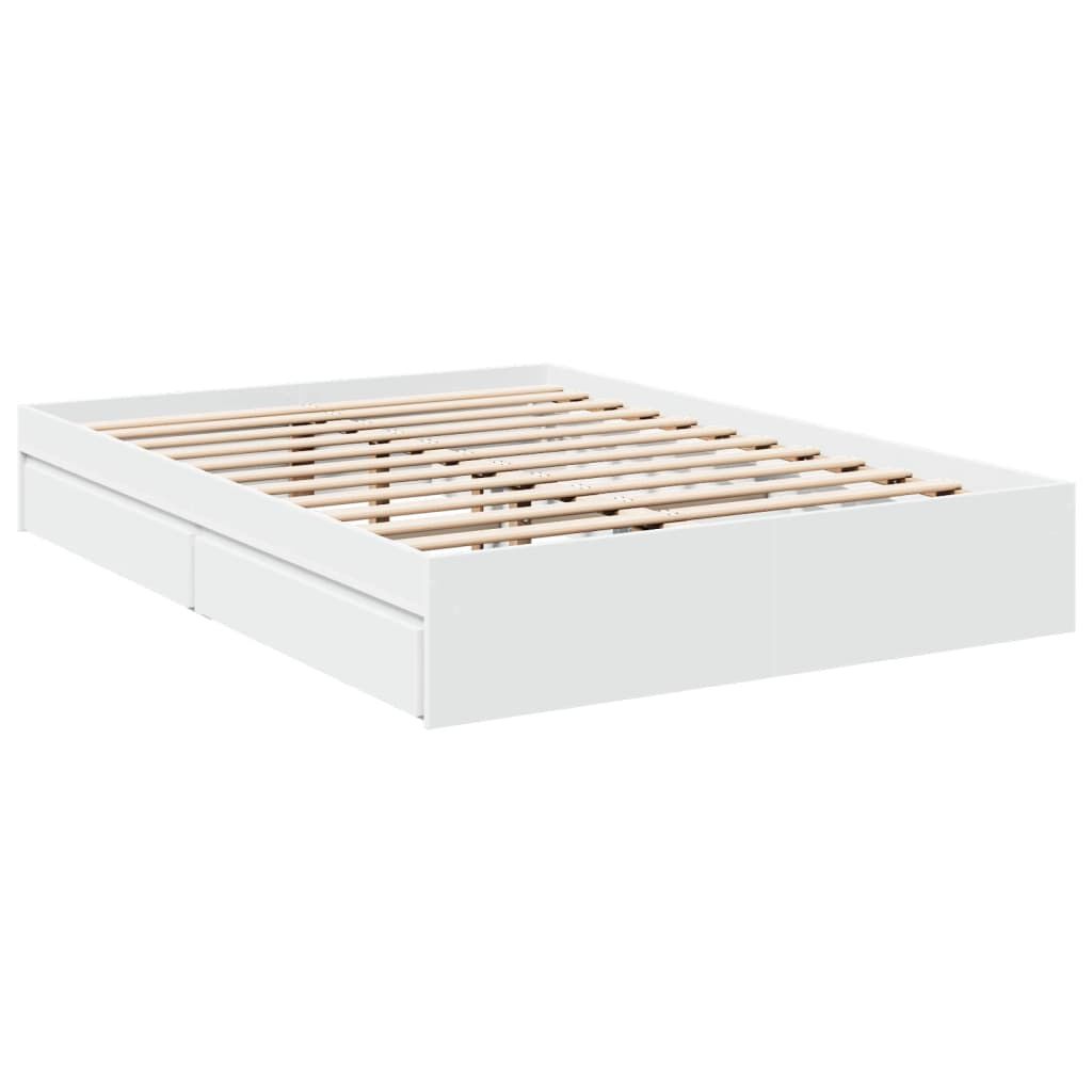 Bed Frame with Drawers without Mattress White 135x190 cm Price