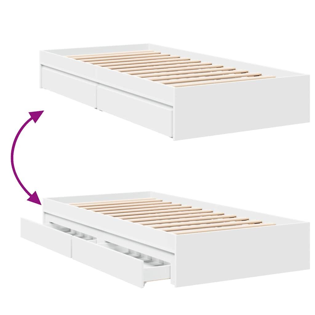 Bed Frame with Drawers without Mattress White 90x190 cm Price
