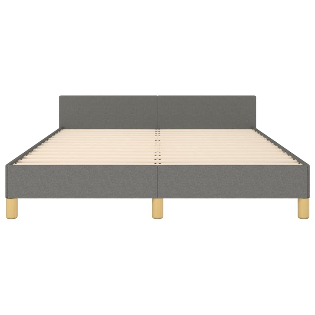 Bed Frame without Mattress Dark Grey 137x187 cm Double Fabric Price