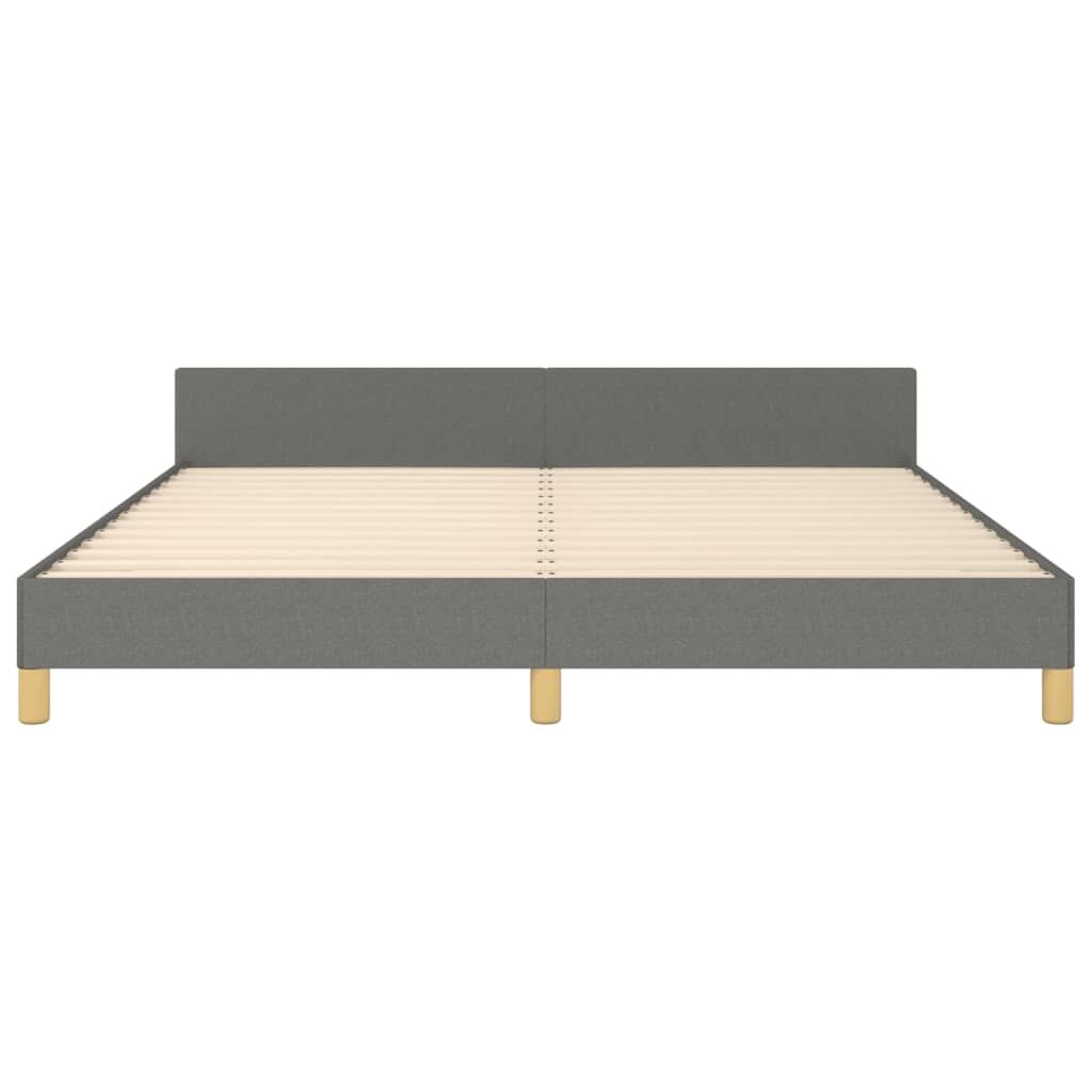 Bed Frame without Mattress Dark Grey 152x203 cm Queen Fabric Price