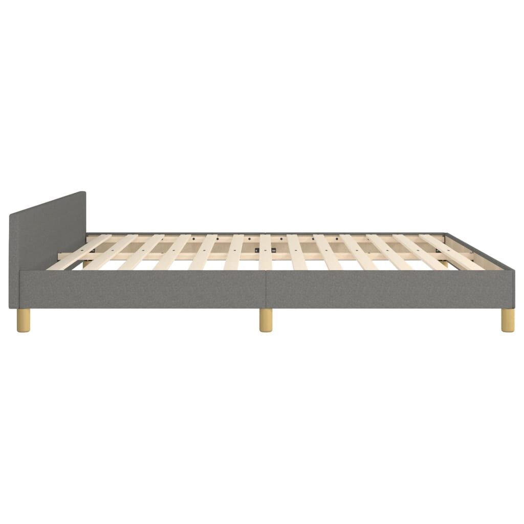 Bed Frame without Mattress Dark Grey 152x203 cm Queen Fabric Price