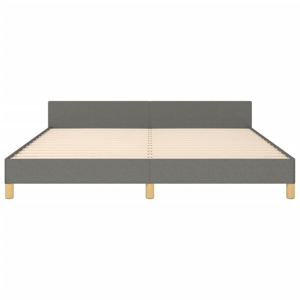 Bed Frame without Mattress Dark Grey 152x203 cm Queen Fabric Price