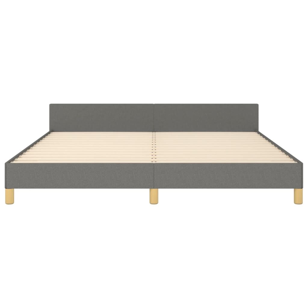 Bed Frame without Mattress Dark Grey 152x203 cm Queen Fabric Price