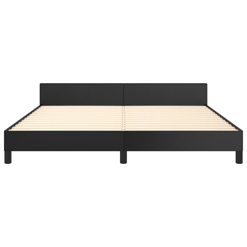 Bed Frame without Mattress Black 152x203 cm Queen Faux Leather Price