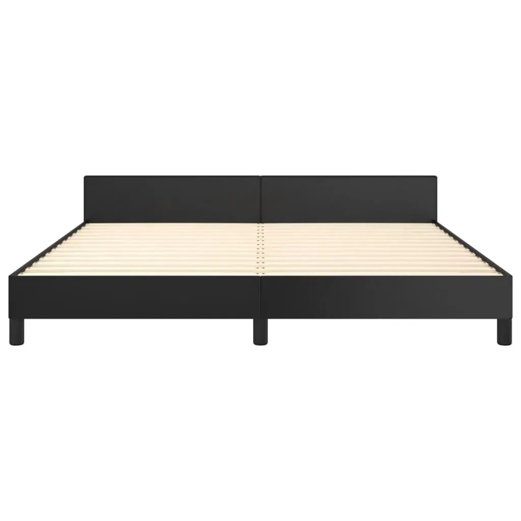 Bed Frame without Mattress Black 152x203 cm Queen Faux Leather Price