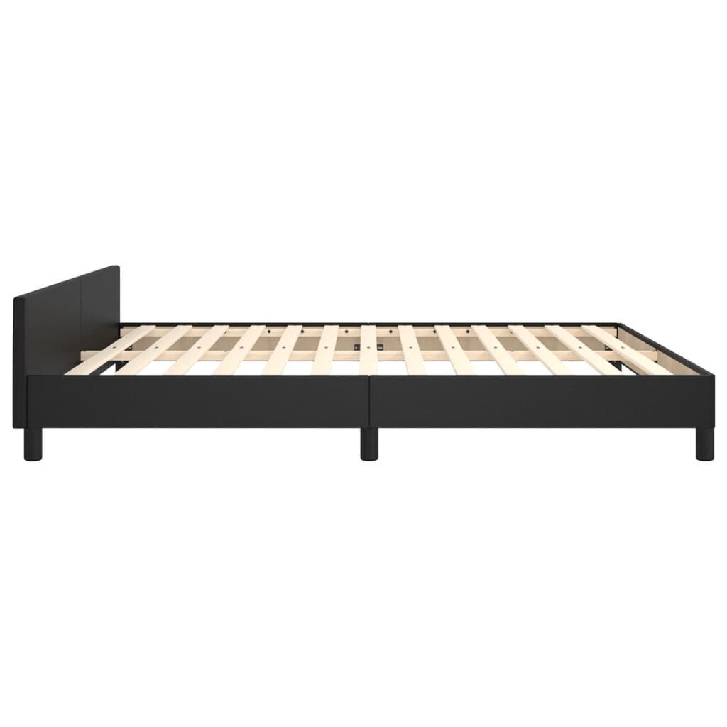 Bed Frame without Mattress Black 152x203 cm Queen Faux Leather Price
