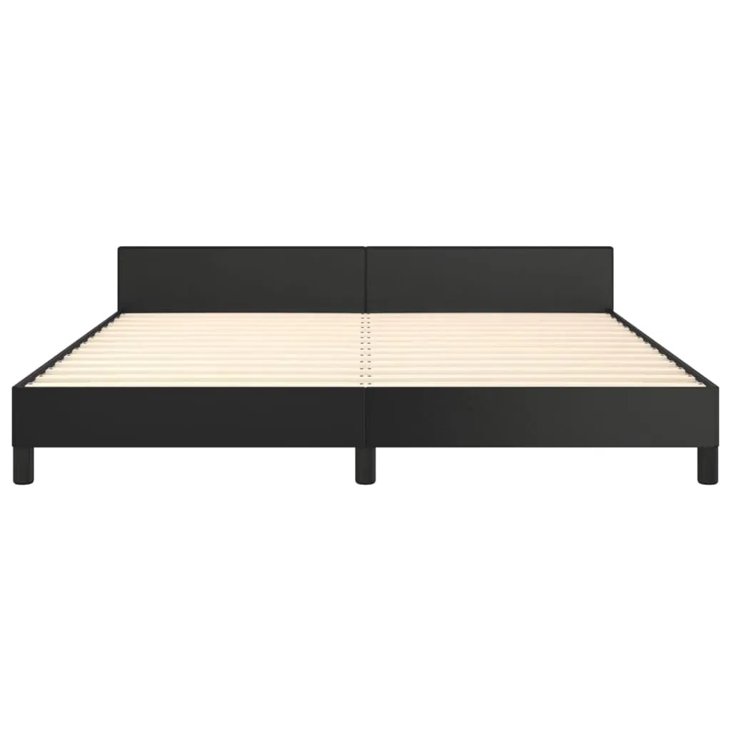 Bed Frame without Mattress Black 152x203 cm Queen Faux Leather Price