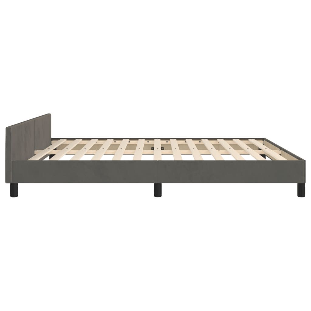 Bed Frame without Mattress Dark Grey 152x203 cm Queen Velvet Price