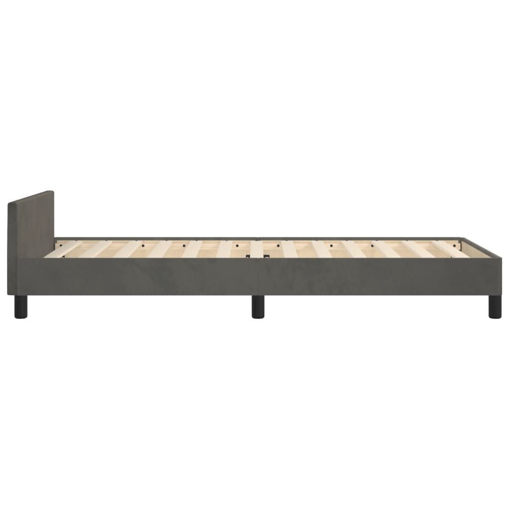 Bed Frame without Mattress Dark Grey 107x203 cm King Single Size Velvet Price