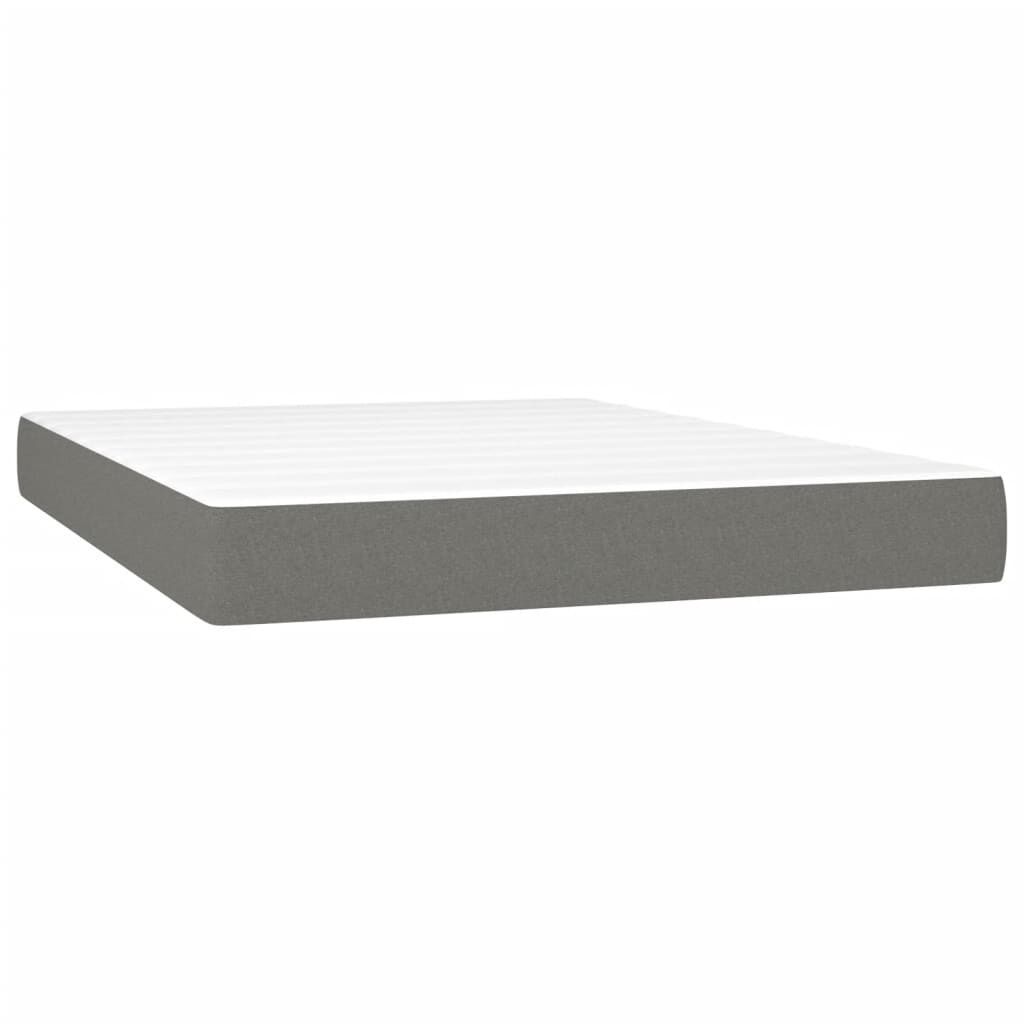 Box Spring Bed with Mattress Dark Grey 153x203 cm Queen Size Fabric Price