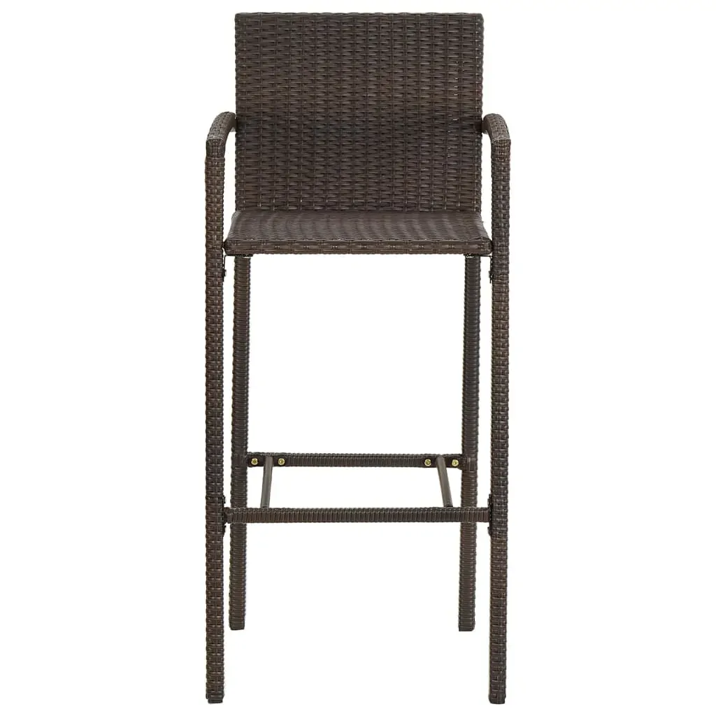 5 Piece Garden Bar Set Brown Solid Wood Acacia and Poly Rattan Price