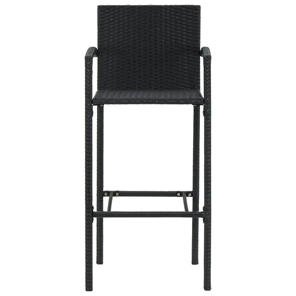 5 Piece Garden Bar Set Black Solid Wood Acacia and Poly Rattan Price