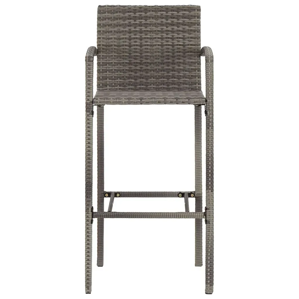 5 Piece Garden Bar Set Grey Solid Wood Acacia and Poly Rattan Price