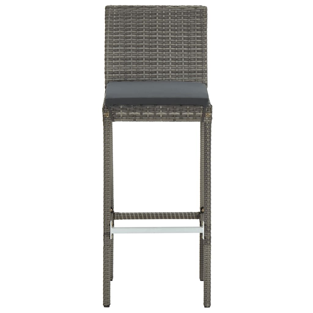 5 Piece Garden Bar Set Grey Solid Wood Acacia and Poly Rattan Price