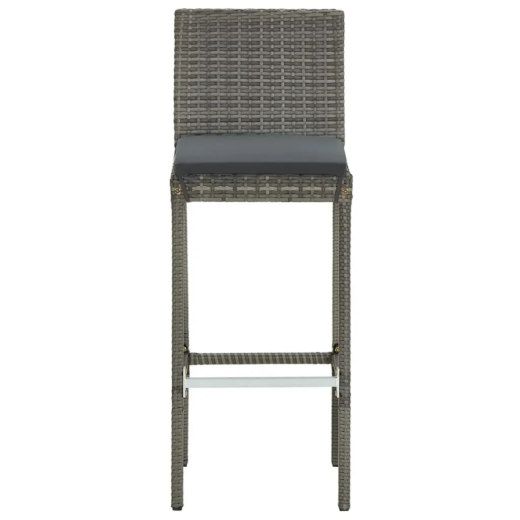 7 Piece Garden Bar Set Grey Solid Wood Acacia and Poly Rattan Price