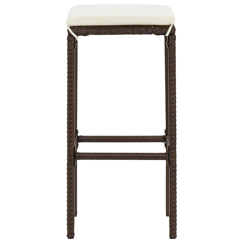 5 Piece Garden Bar Set Brown Solid Wood Acacia and Poly Rattan Price