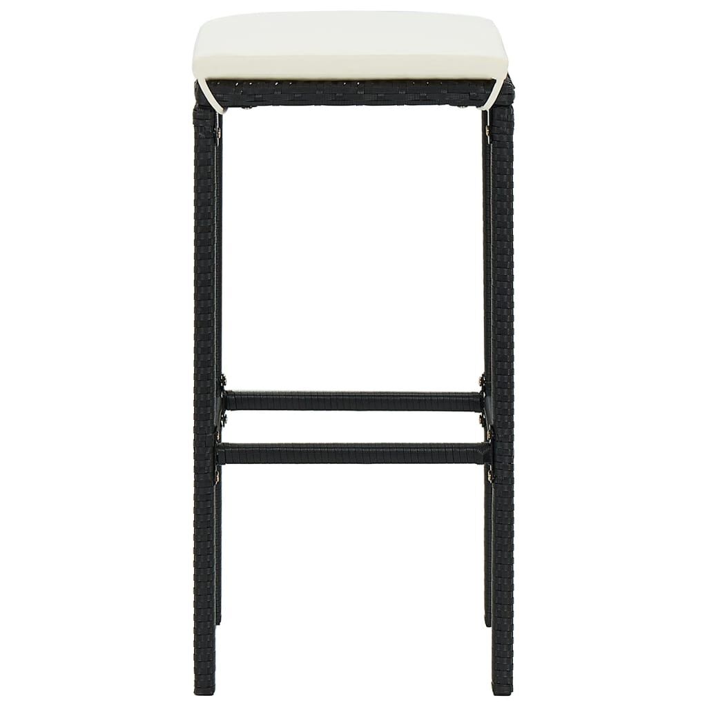5 Piece Garden Bar Set Black Solid Wood Acacia and Poly Rattan Price