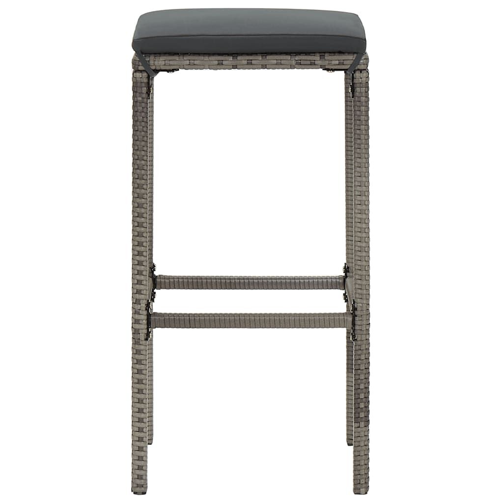 5 Piece Garden Bar Set Grey Solid Wood Acacia and Poly Rattan Price