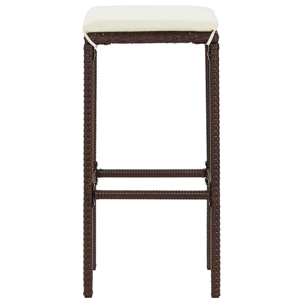7 Piece Garden Bar Set Brown Solid Wood Acacia and Poly Rattan Price
