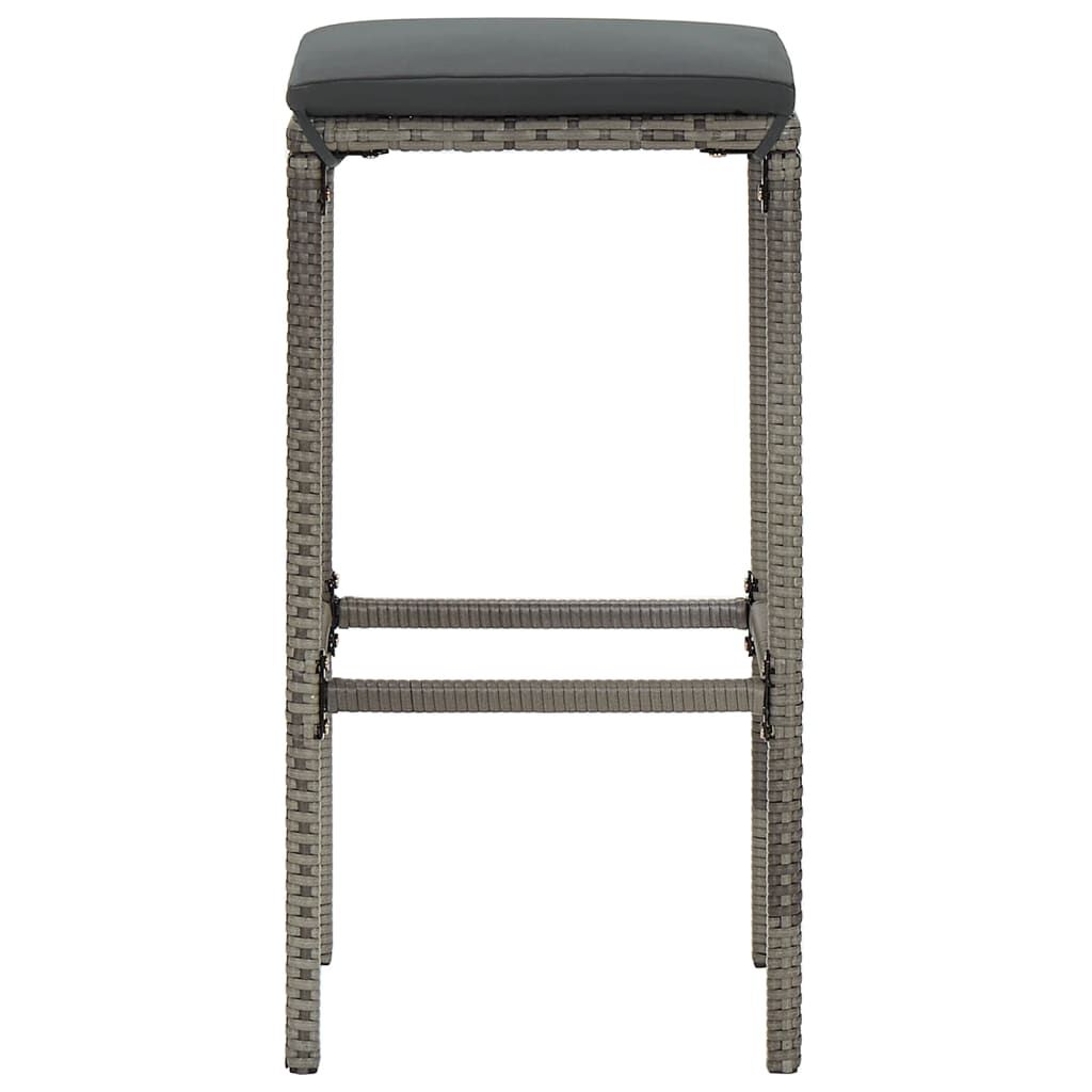 7 Piece Garden Bar Set Grey Solid Wood Acacia and Poly Rattan Price
