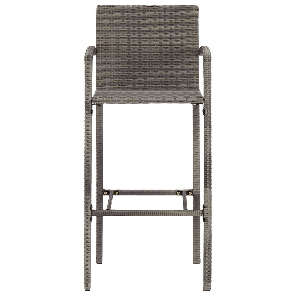 5 Piece Garden Bar Set Grey Solid Wood Acacia and Poly Rattan Price