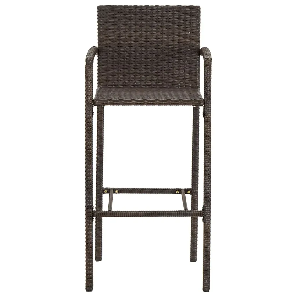 7 Piece Garden Bar Set Brown Solid Wood Acacia and Poly Rattan Price