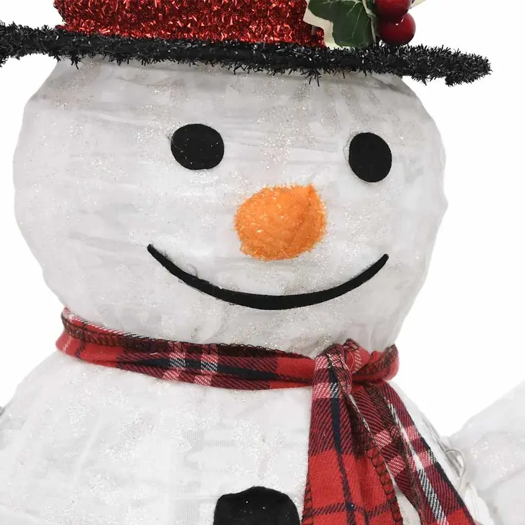 Decorative Christmas Snowman Family Figures with LED Luxury Fabric Price