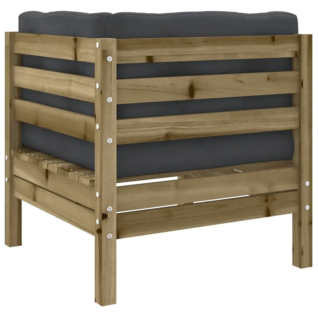 5 Piece Garden Sofa Set with Cushions Impregnated Wood Pine Price