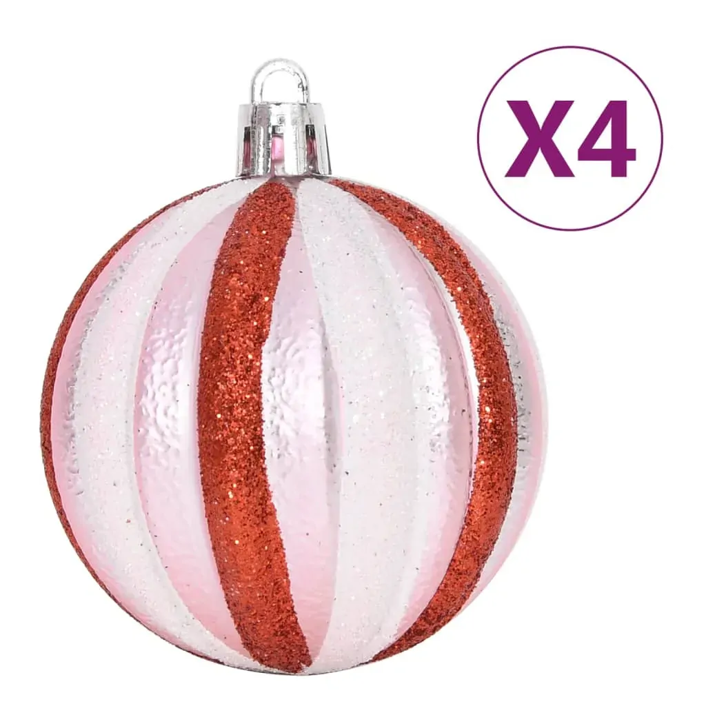 65 Piece Christmas Bauble Set Pink/Red/White Price