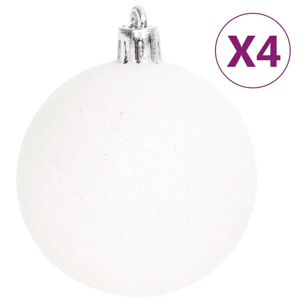 70 Piece Christmas Bauble Set Silver and White Price