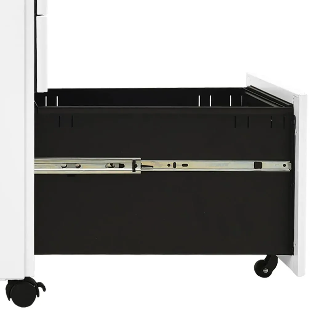 Mobile File Cabinet White 30x45x59 cm Steel Price